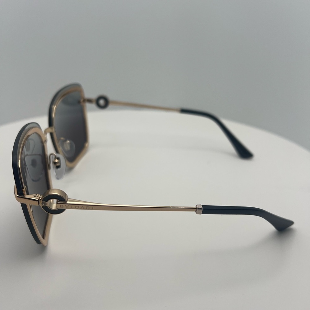 Bulgari Women's Sunglasses in Black and Gold - Picture 3 of 6